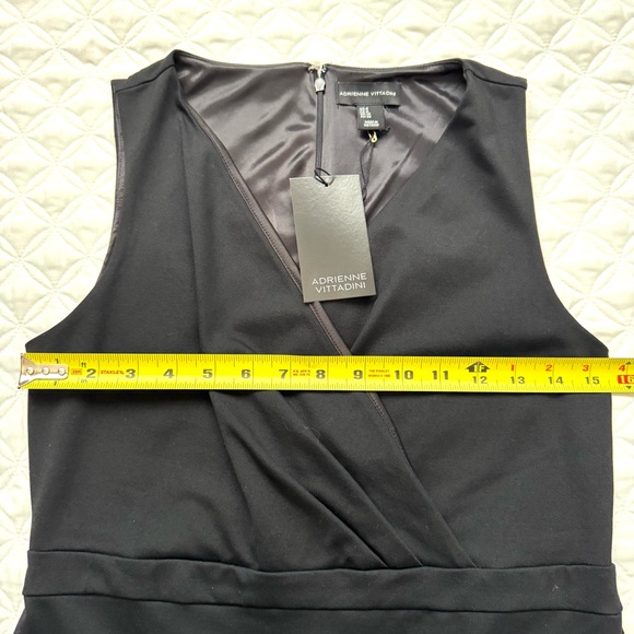 NWT Adrienne Vittadini Black Sleeveless Wrap Sheath Dress - Black - Size 6 - Picture 13 of 13